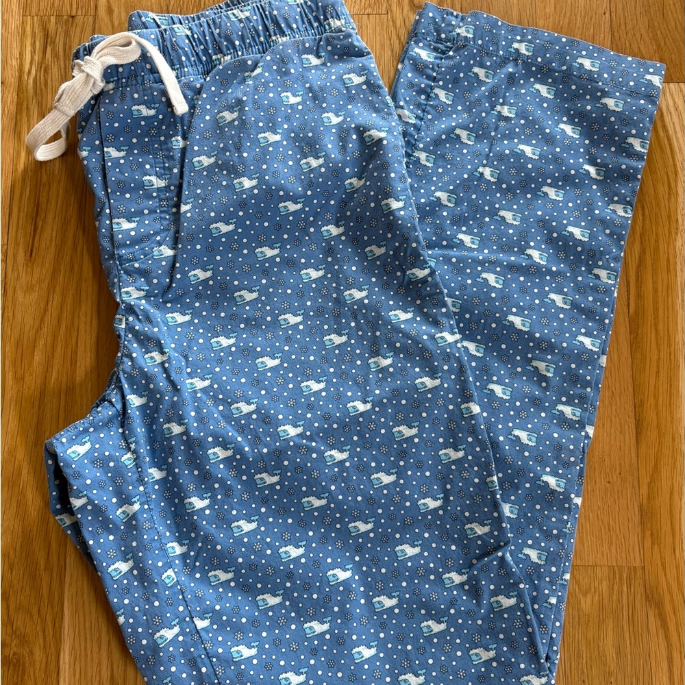 Vineyard Vines Cornflower Blue Whale Print Pajama Lounge Pants